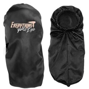 Black Satin Bonnet with Logo